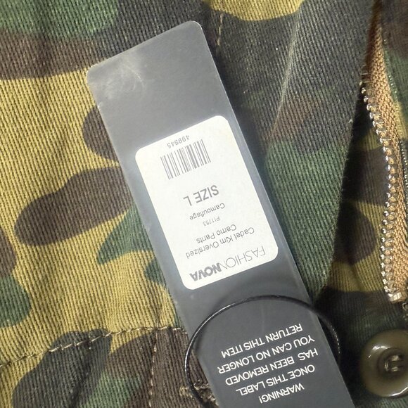 Fashion Nova Oversized Cadet Camo Pants - Picture 6 of 6